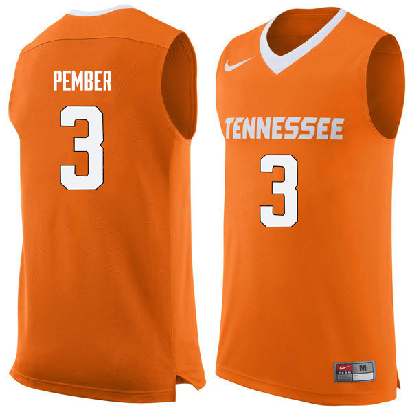 Men #3 Drew Pember Tennessee Volunteers College Basketball Jerseys Sale-Orange